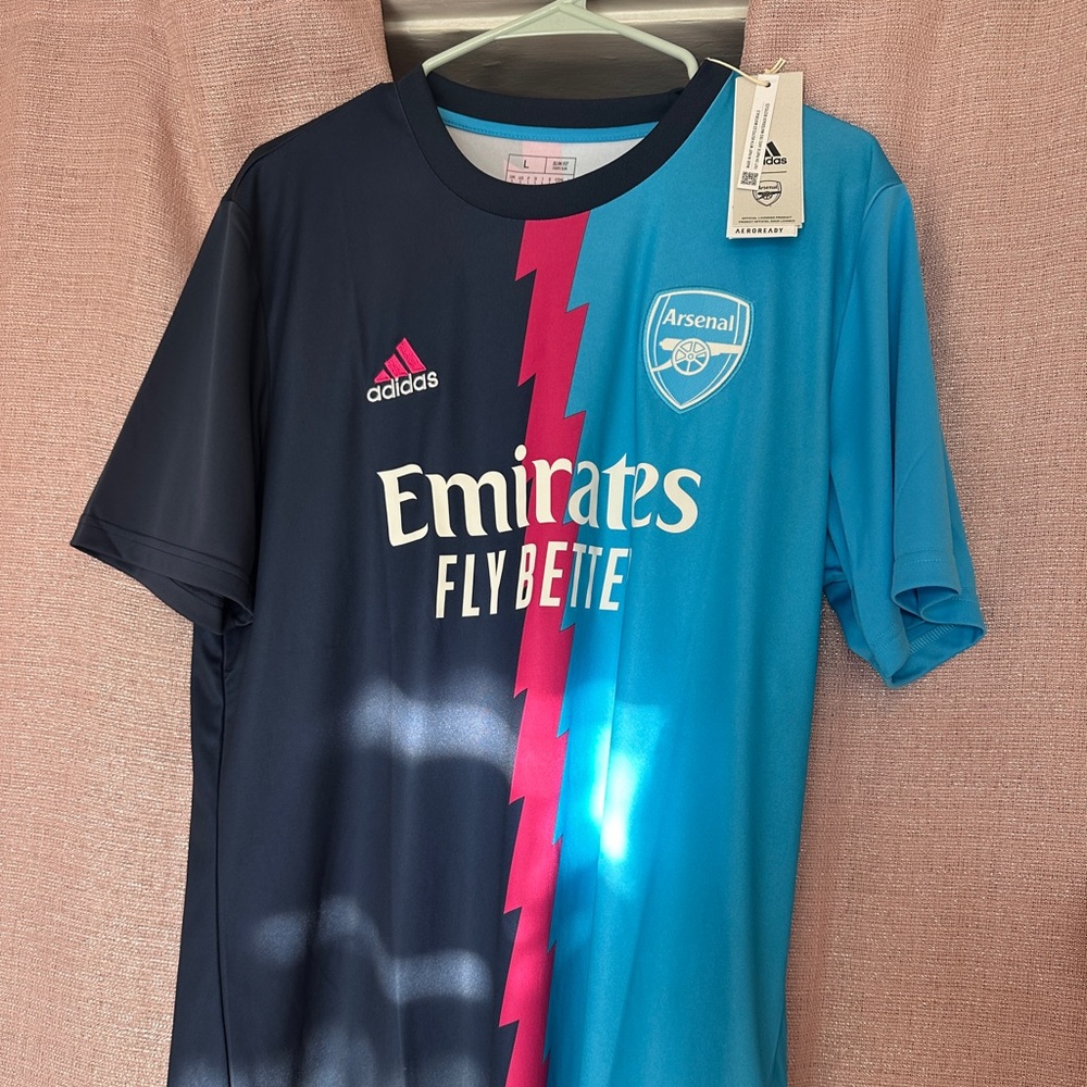 adidas 22/23 Arsenal Men's Home Jersey - Blue/Pink, L